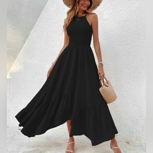 Long Black Summer Cami Dress